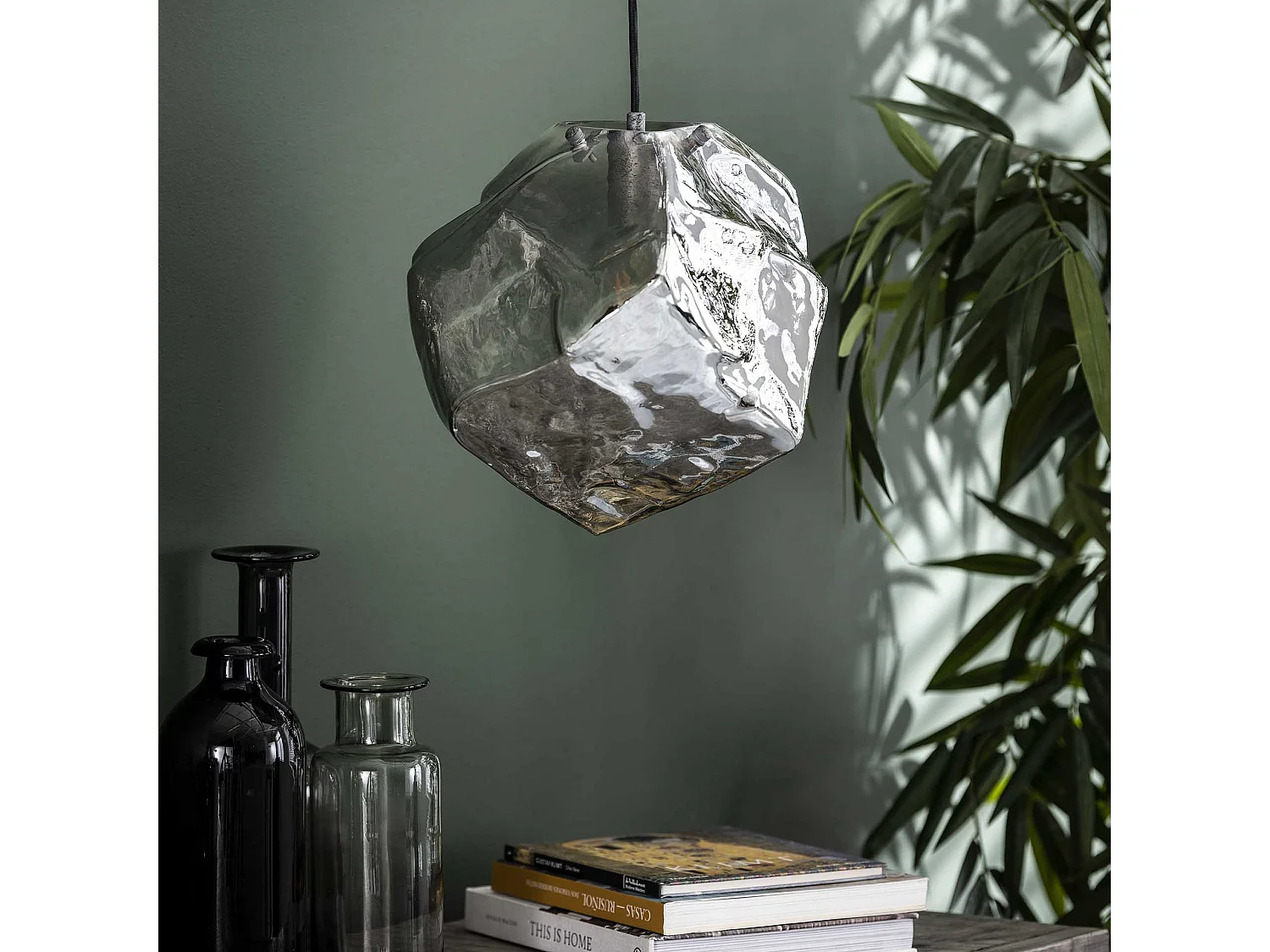 Hanglamp Rock Chromed - 1 Lamp - Grijs/Zwart - Industrieel