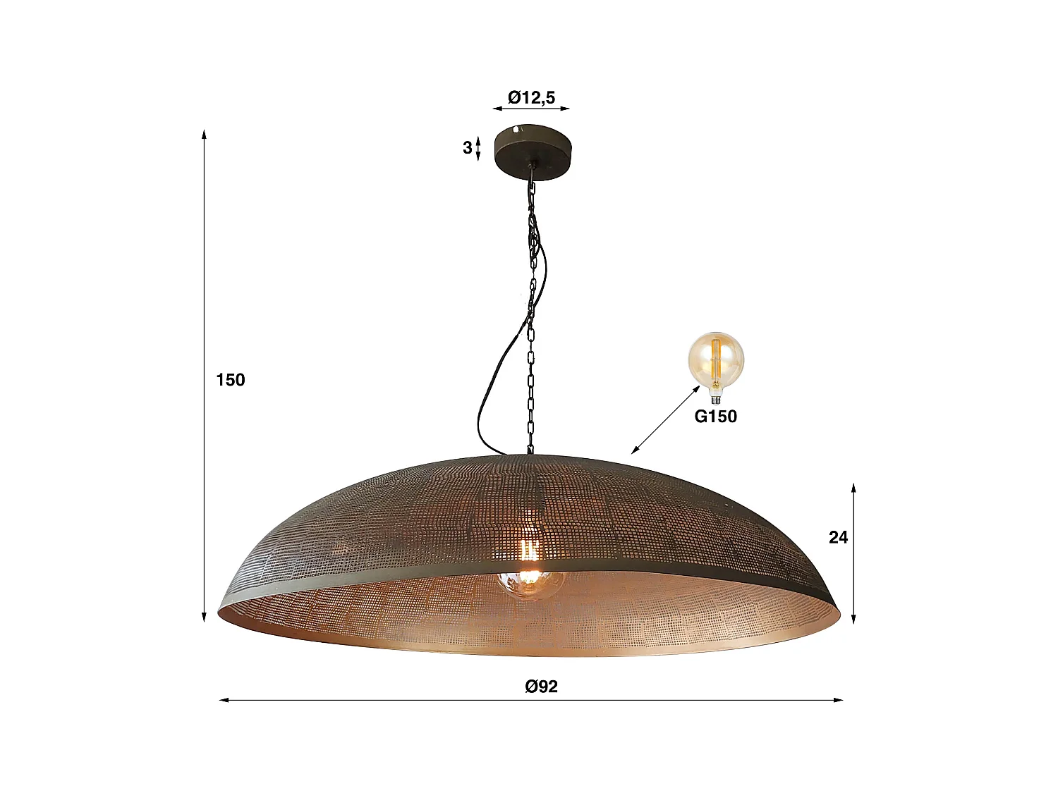 Pendelleuchte Ø90 Cosmic - Bronze Antik