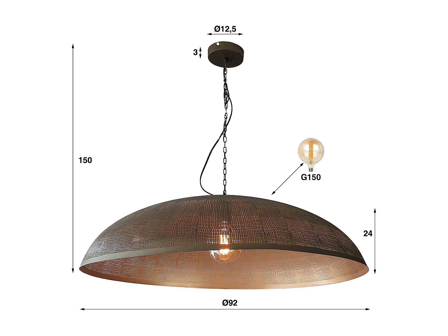 Hanglamp Ø90 Cosmic - Brons Antiek