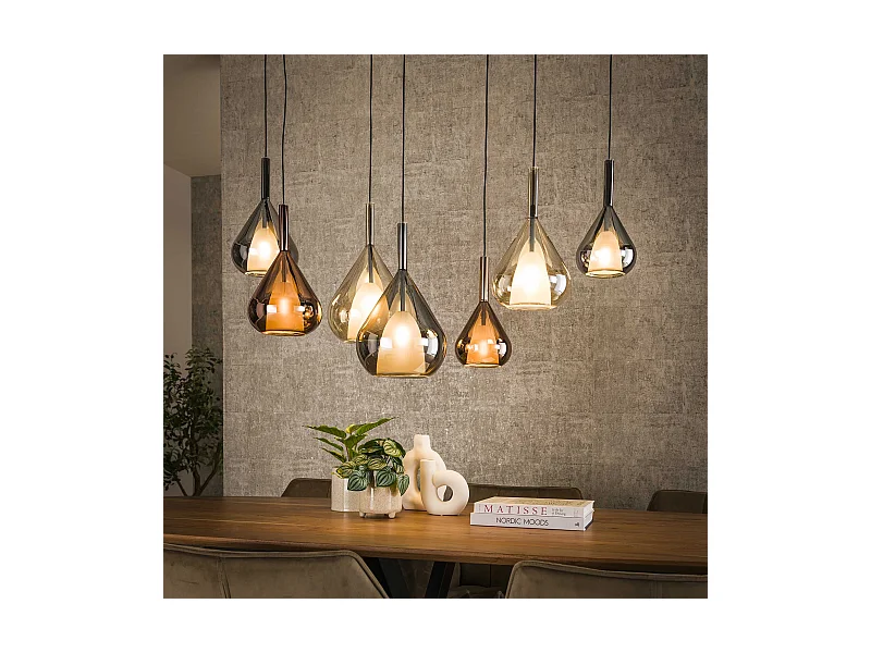 Pendelleuchte 4+3 Wings Mix Glas - Schwarz