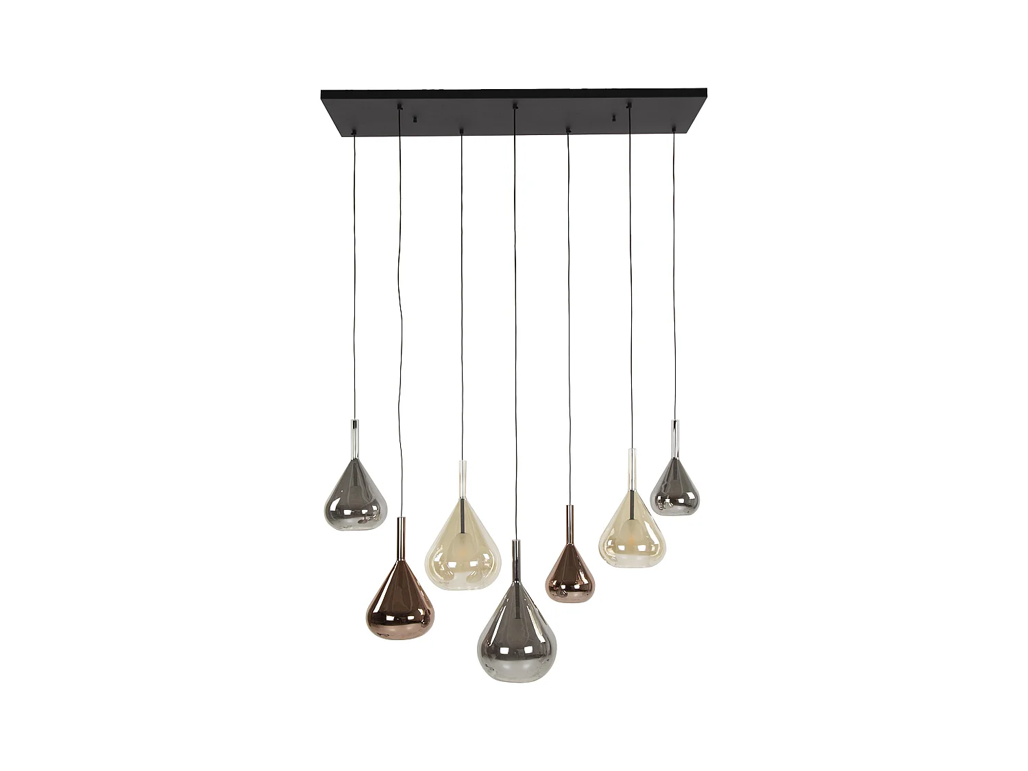 Suspension 4+3 Ailes Mix Verre - Noir