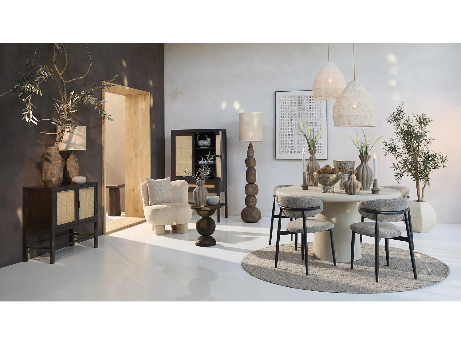 Suspension MAKASSAR - Ø50x50cm - Blanc