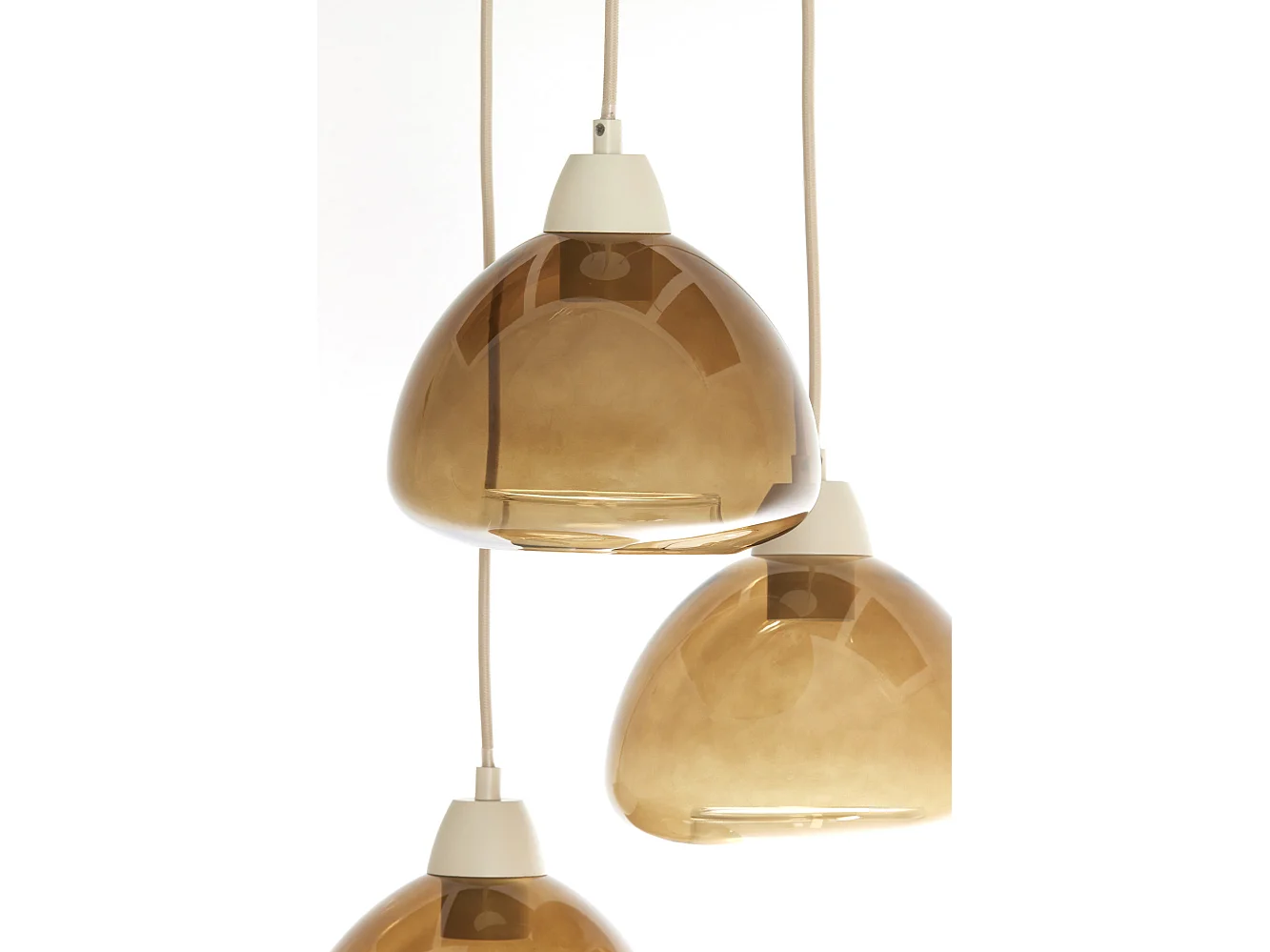 Hanglamp BISHO - Ø30x14cm - Bruin