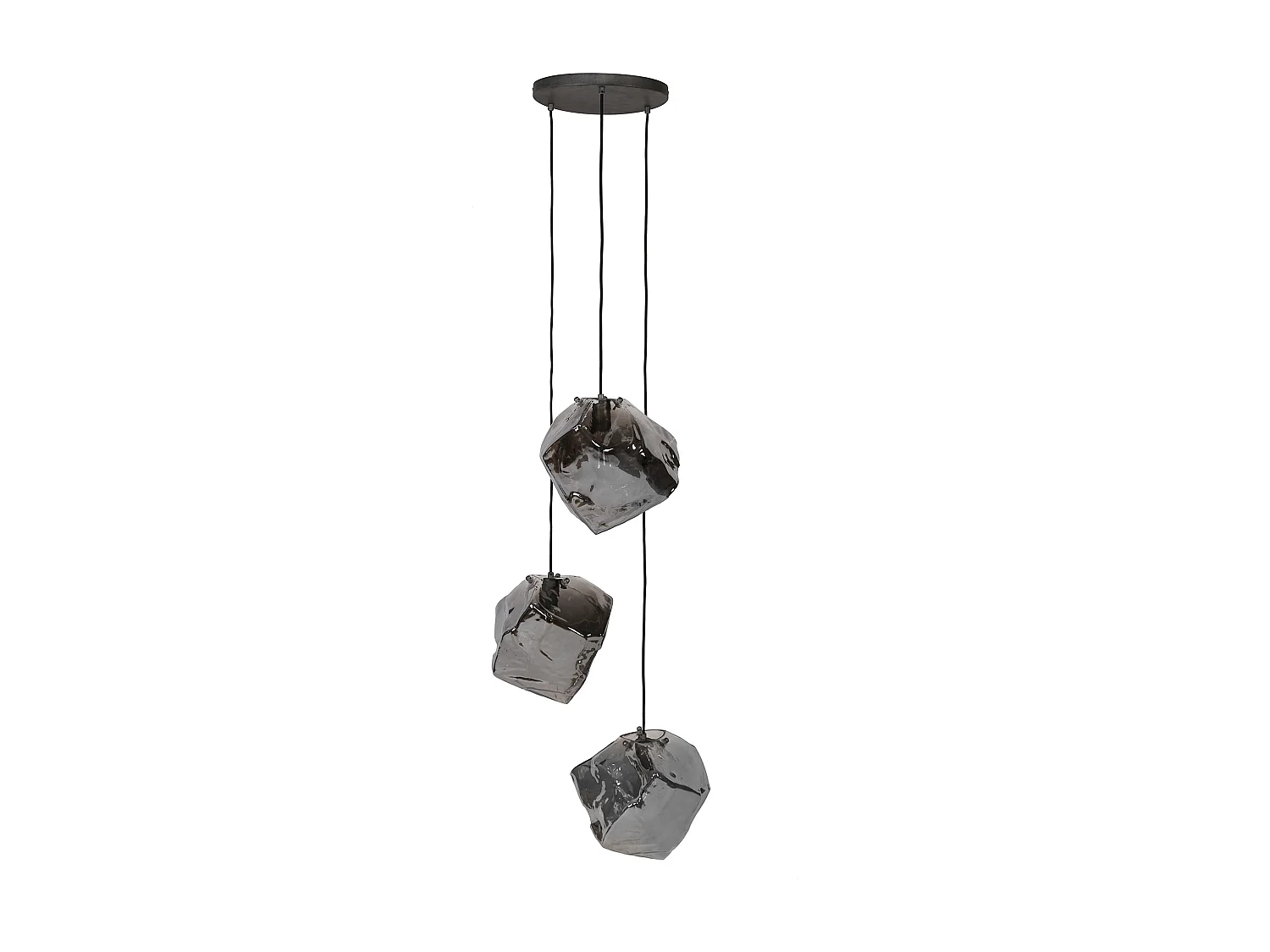 Hanglamp Rock Chromed - 3 Lampen - Industrieel - 50x50x150