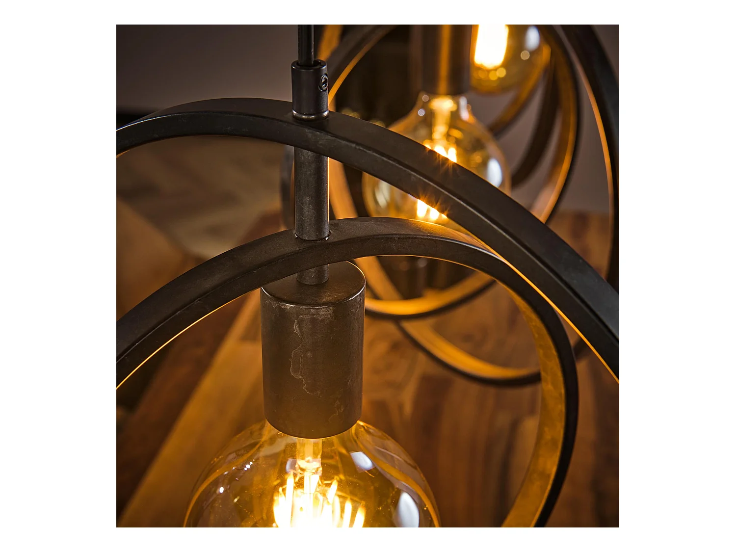 Suspension industrielle - 3 lumières - Turn Around - Noir