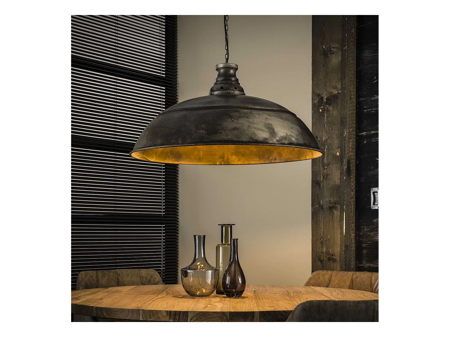 Suspension Industry - Lampe Ø80 - Gris