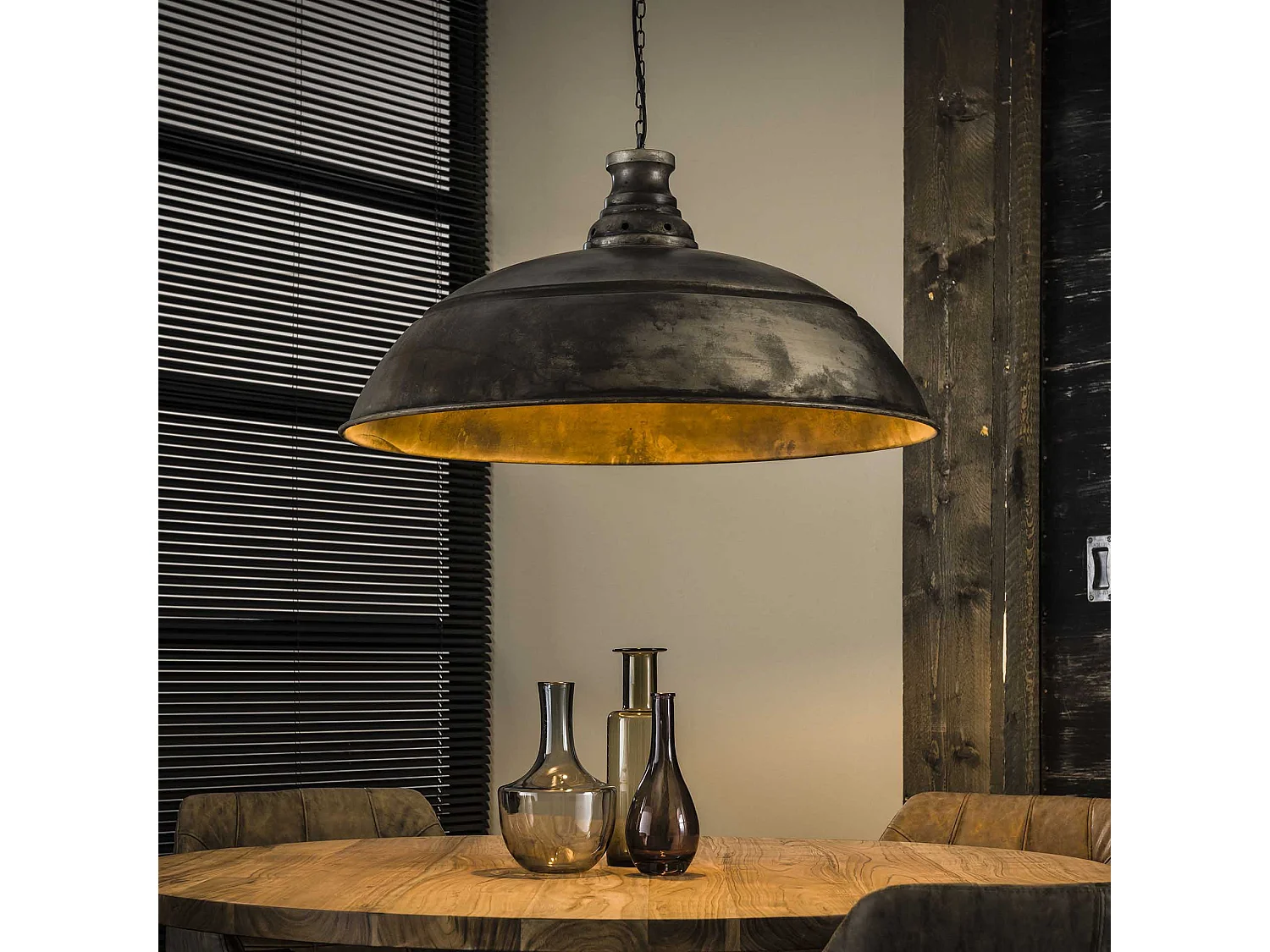 Suspension Industry - Lampe Ø80 - Gris