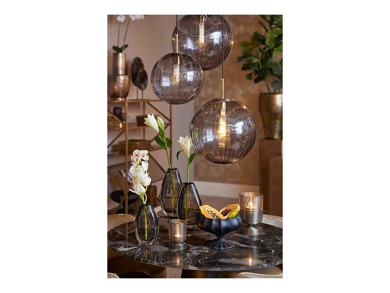 Suspension MAGDALA - Ø30x30cm - Gris