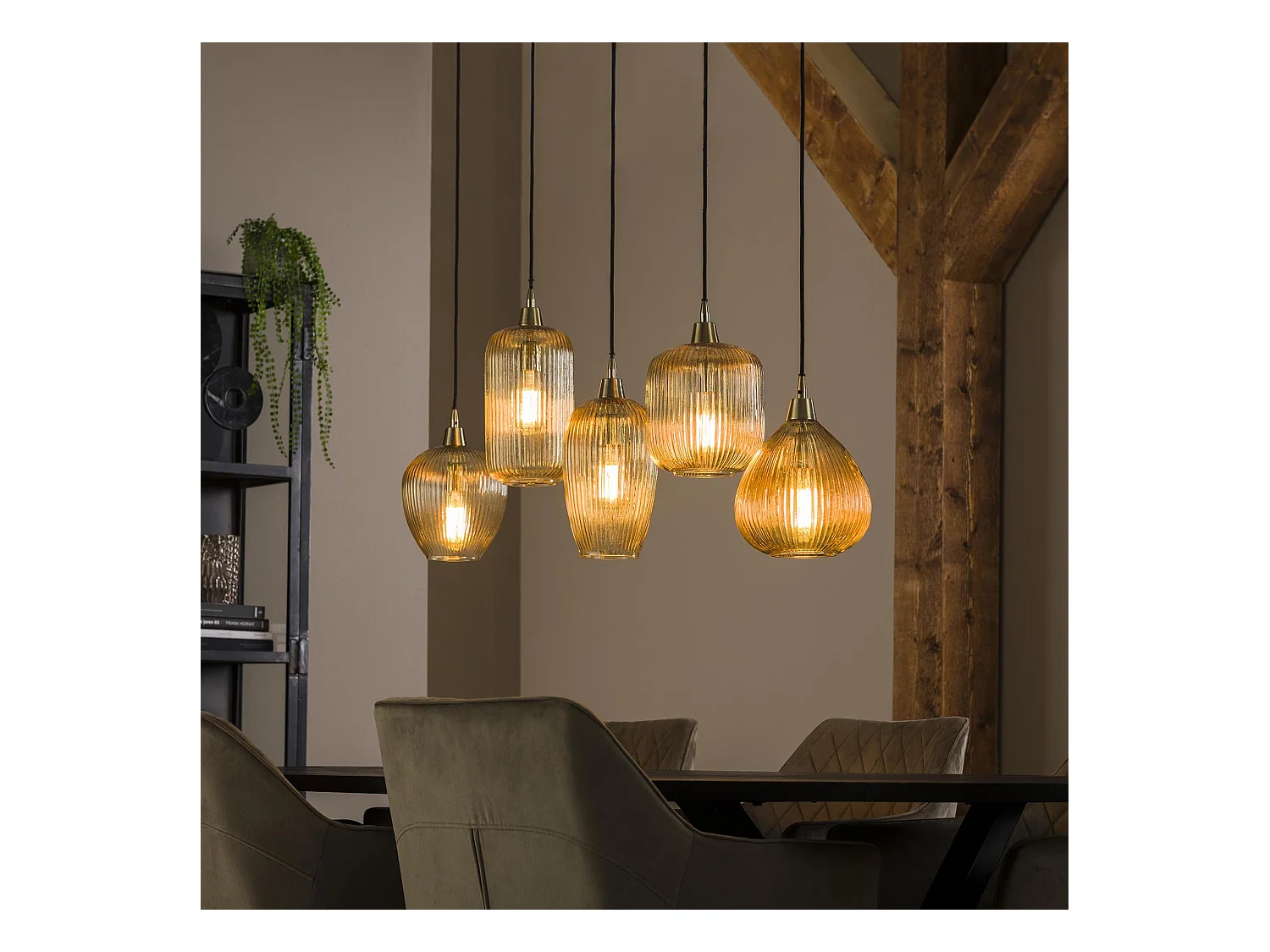 Suspension 5L Stripe Glass Mix - Verre ambré