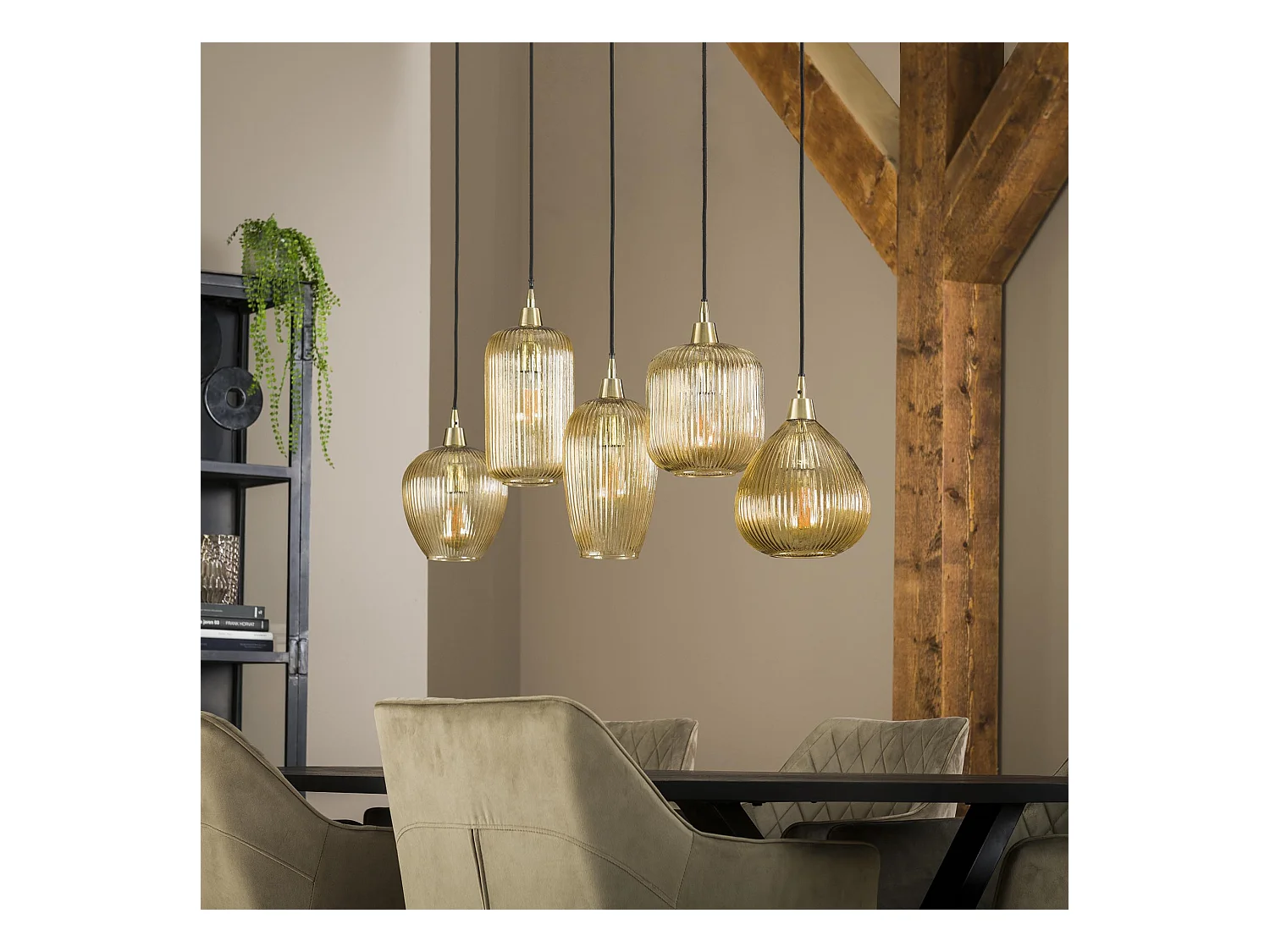 Suspension 5L Stripe Glass Mix - Verre ambré