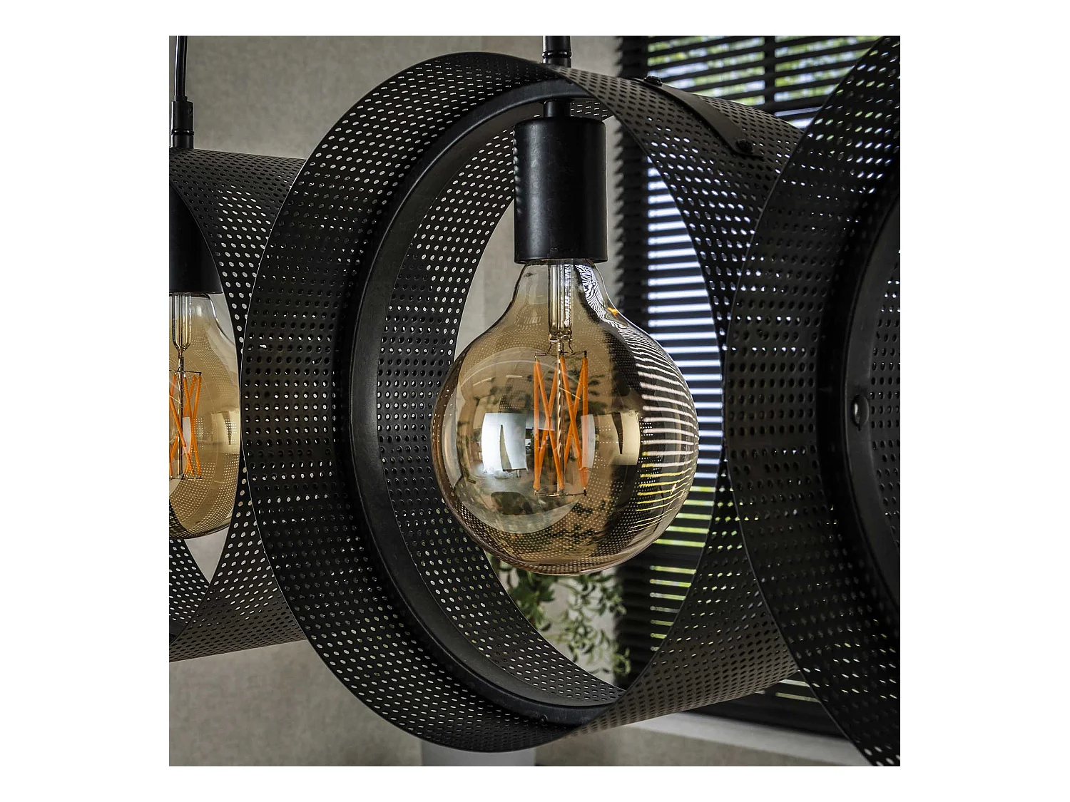 Pendelleuchte 4L Ring Perforated - Anthrazit