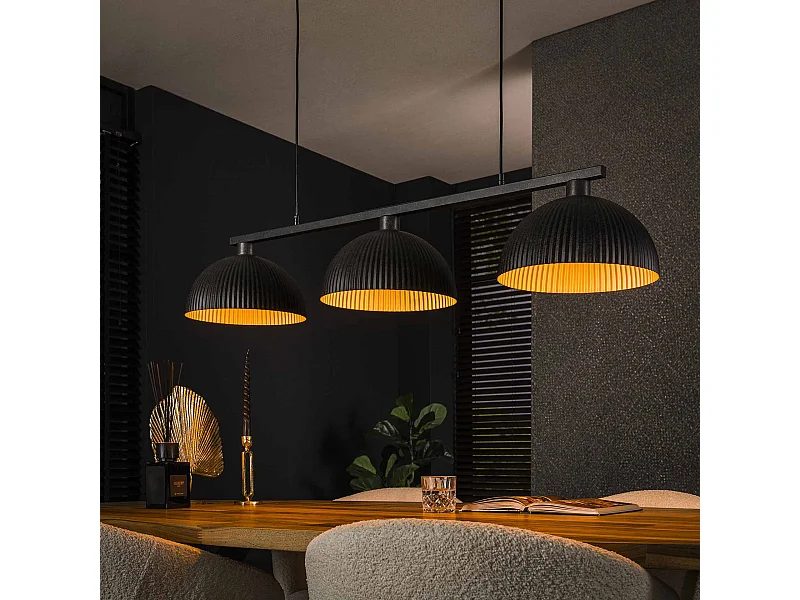 Suspension 3L Capot semi-circulaire côtelé - Noir Artic