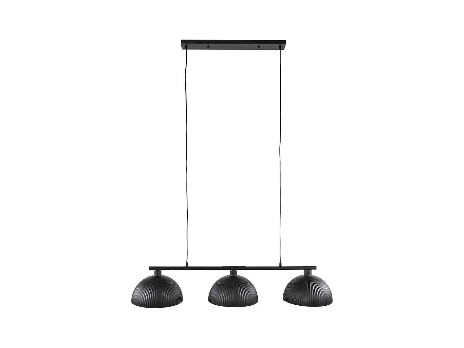 Pendelleuchte 3L Halbrunde Haube Rippe - Artic Black