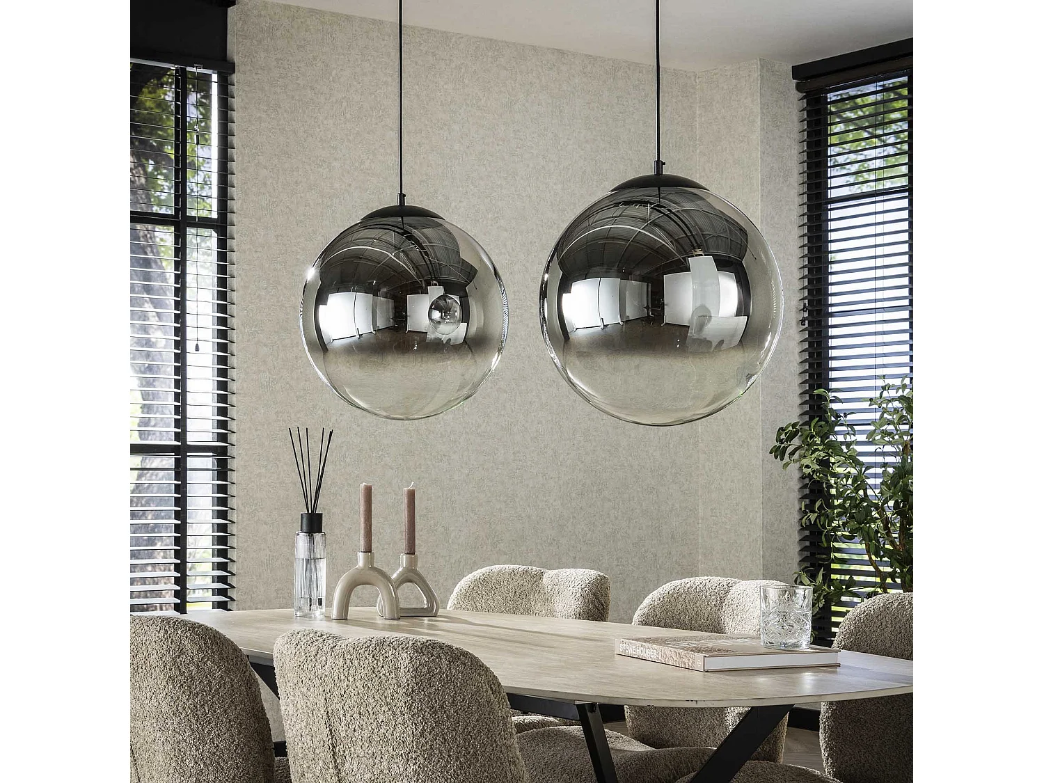 Hanglamp 2L Bubble Shaded XL - Artic Zwart