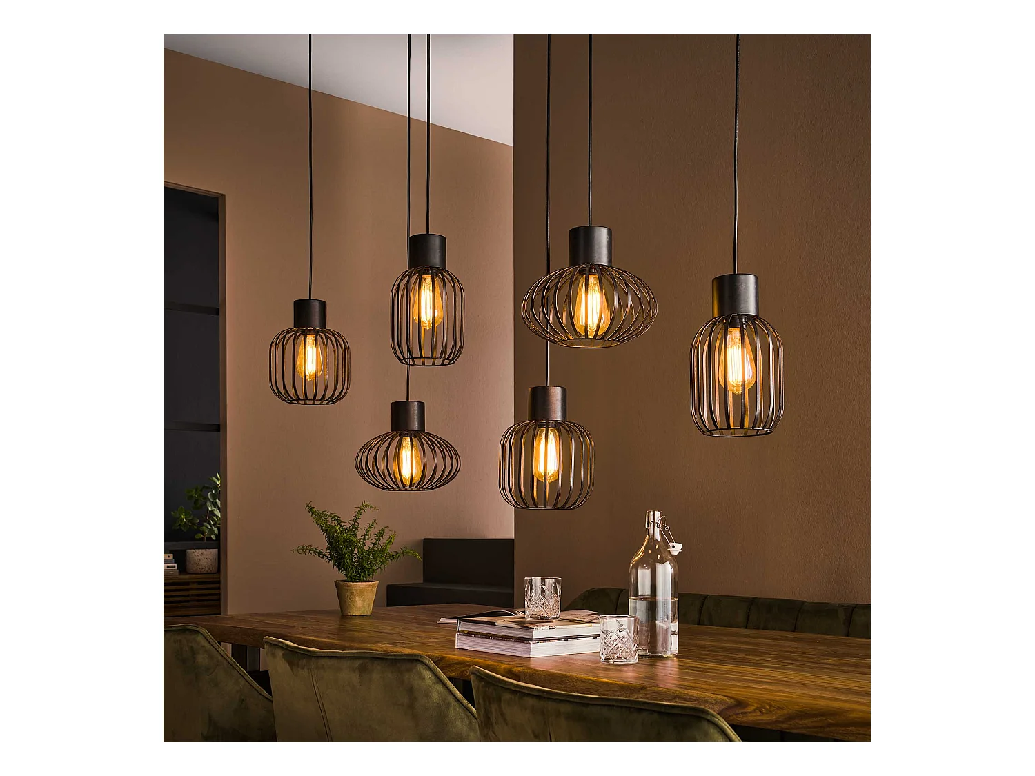 Suspension 3+3 Mix Métal - Gris foncé