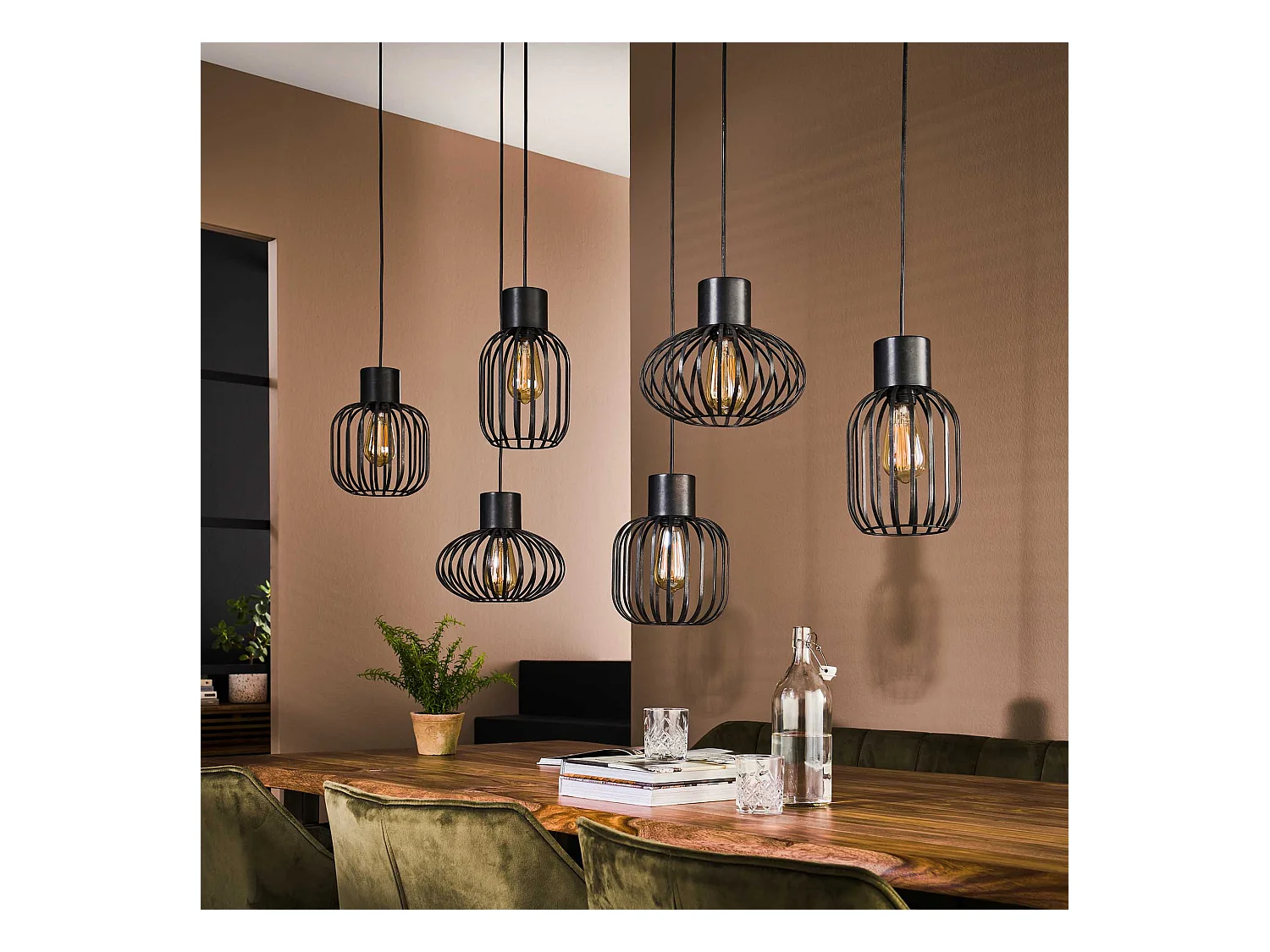 Suspension 3+3 Mix Métal - Gris foncé