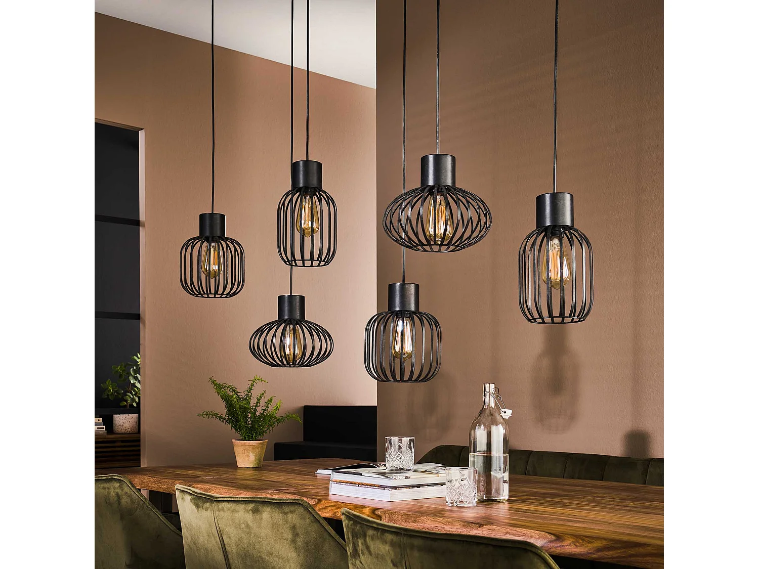 Lámpara colgante 3+3 Mix Metal - Gris oscuro