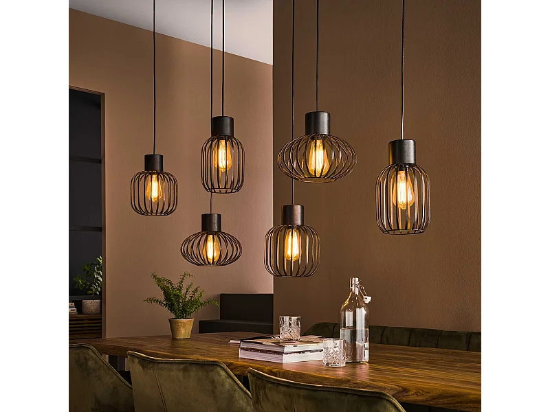 Suspension 3+3 Mix Métal - Gris foncé