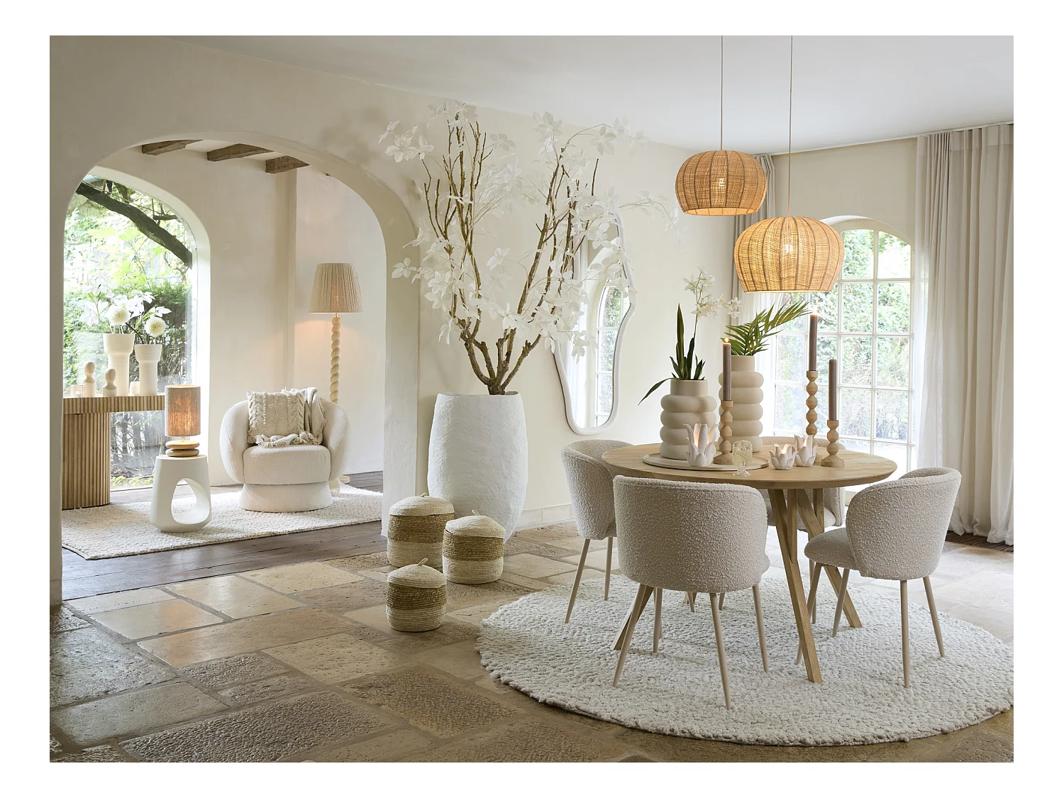 Lampe à suspension RAFAELLA - Ø51x34cm - Marron