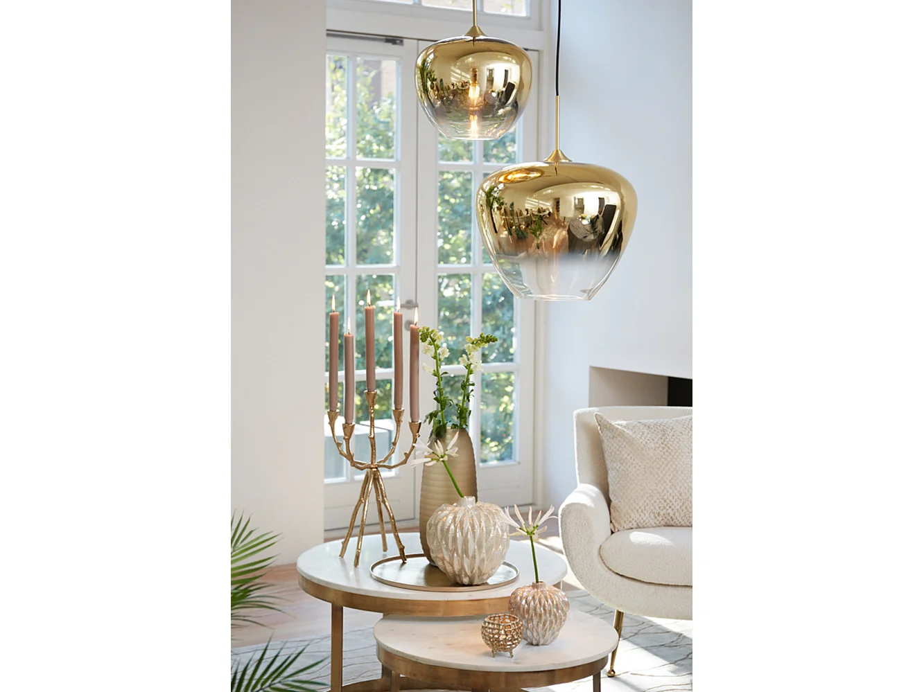 Suspension MAYSON - Ø30x25cm - Doré