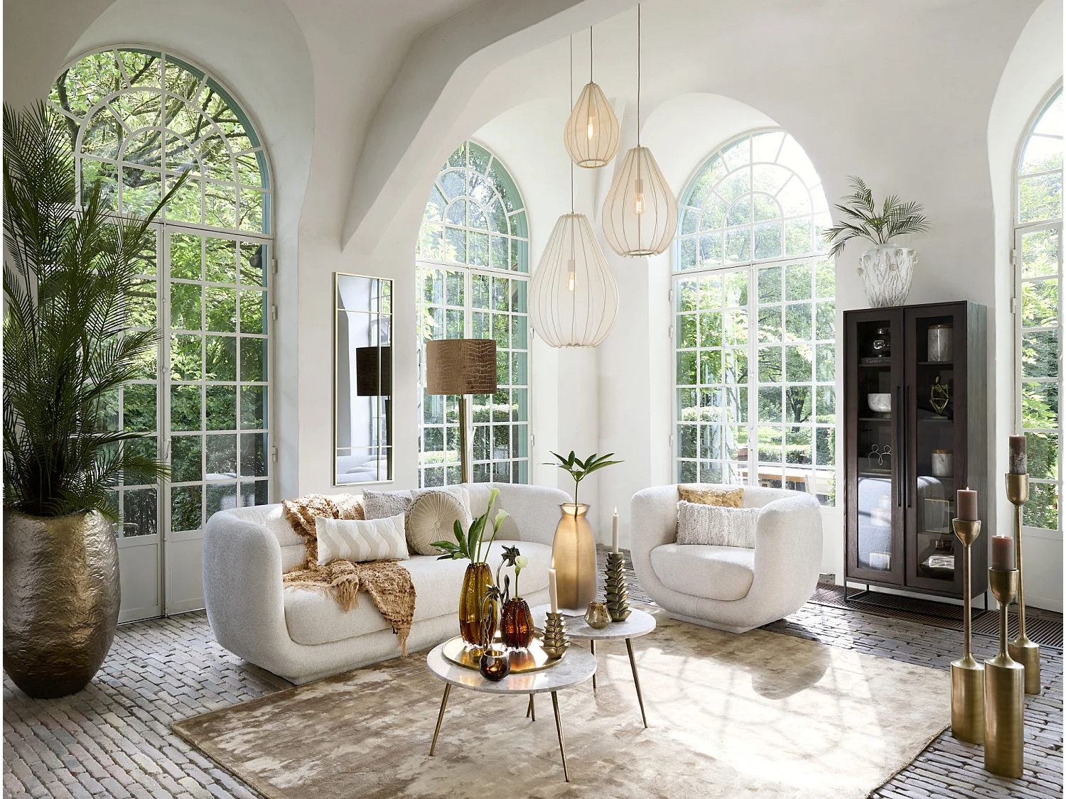 Suspension ITELA - Ø38x52,5cm - Marron