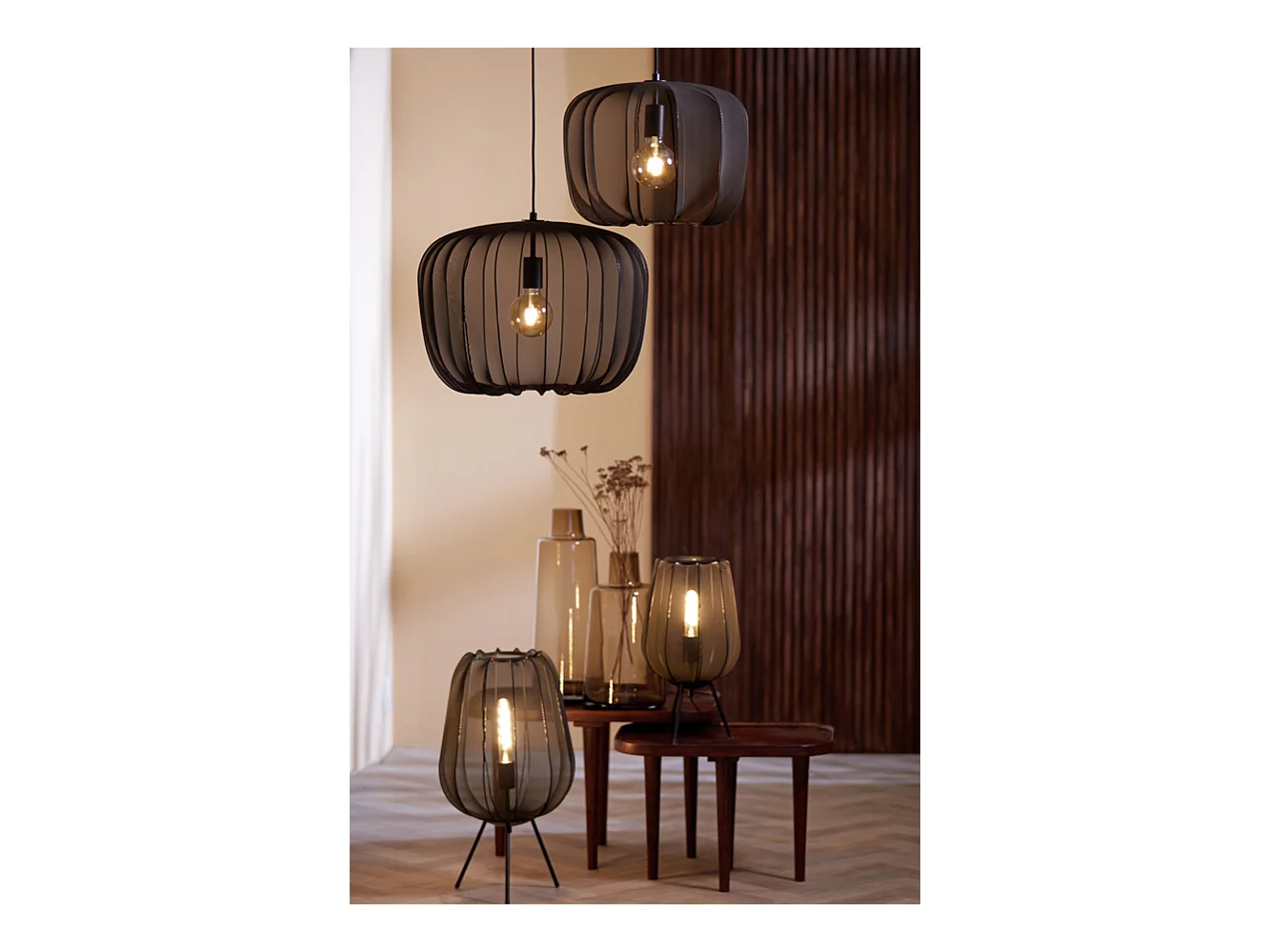 Suspension PLUMERIA - Ø50x37,5cm - Noir