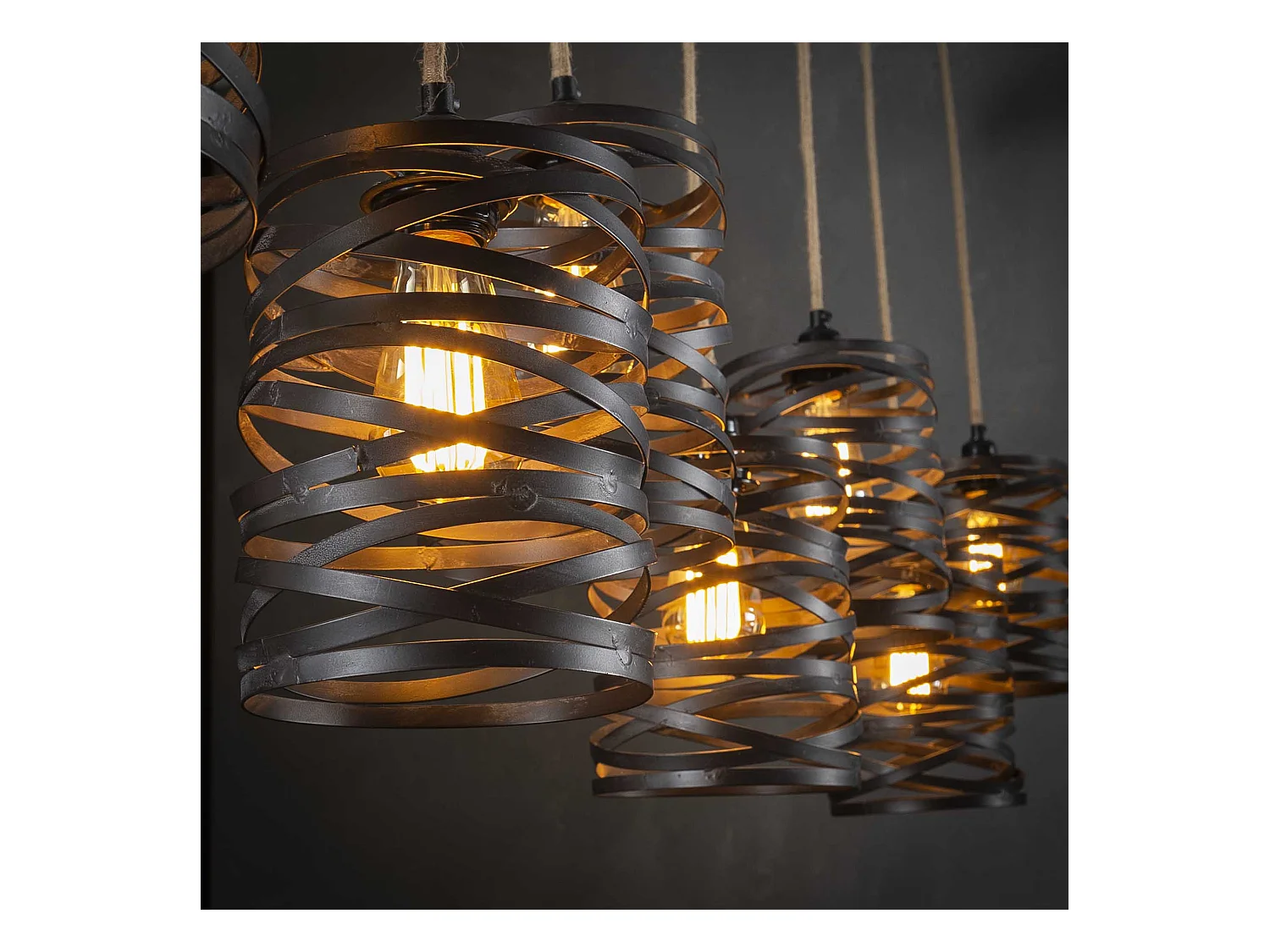 Industriele Hanglamp - 7 Lampen - Twist Wikkel - XL