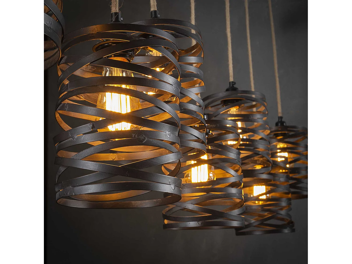 Industriele Hanglamp - 7 Lampen - Twist Wikkel - XL