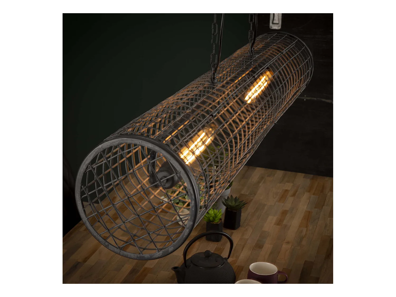 Suspension - Ø20 cm Suspension cylindrique - Industrielle - Maille