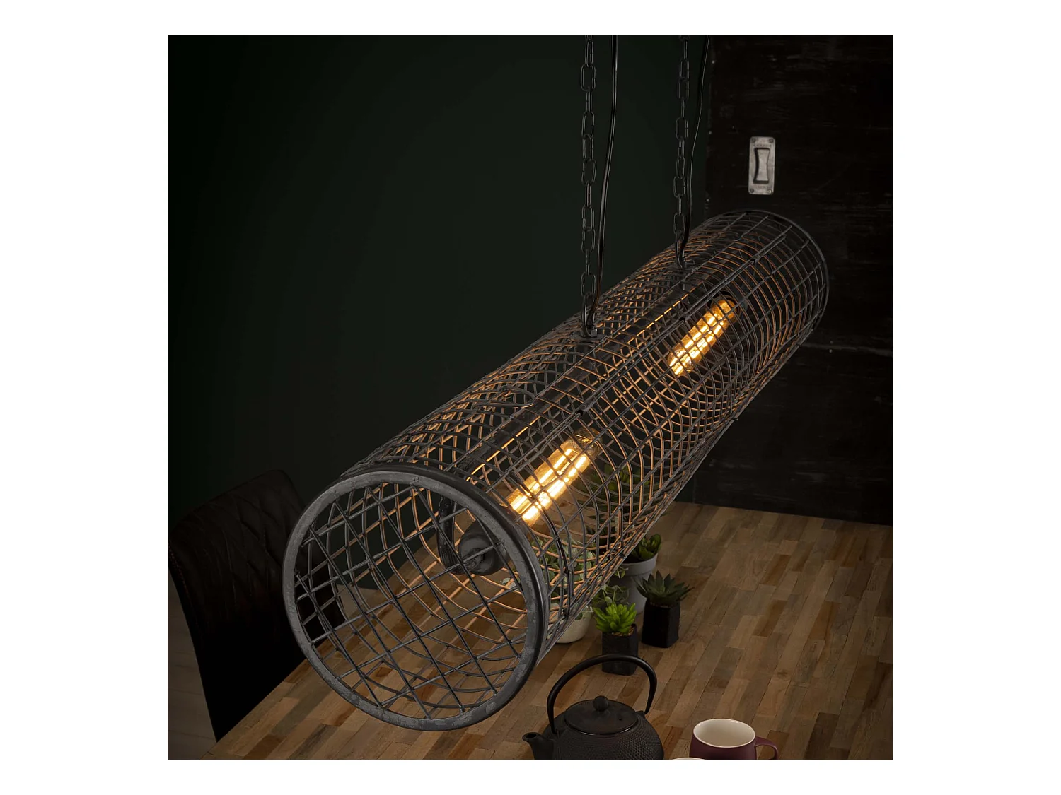 Suspension - Ø20 cm Suspension cylindrique - Industrielle - Maille