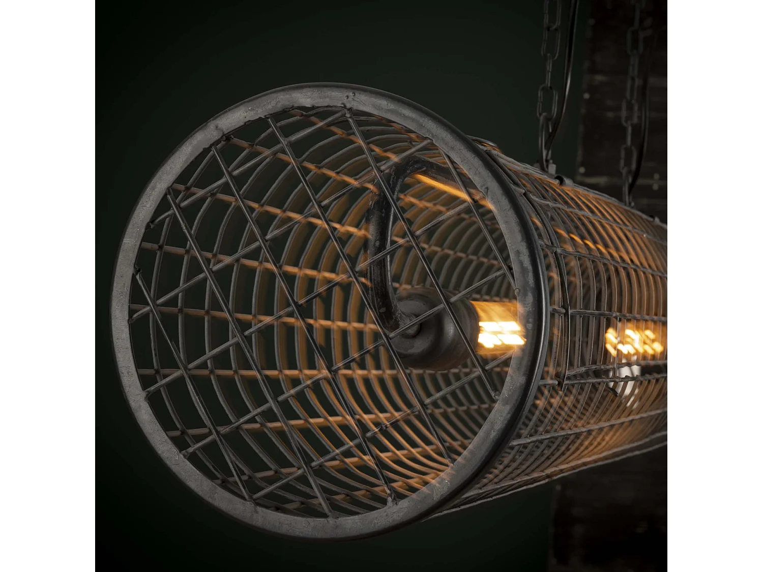 Lámpara colgante - Ø20 cm Lámpara colgante cilíndrica - Industrial - Malla