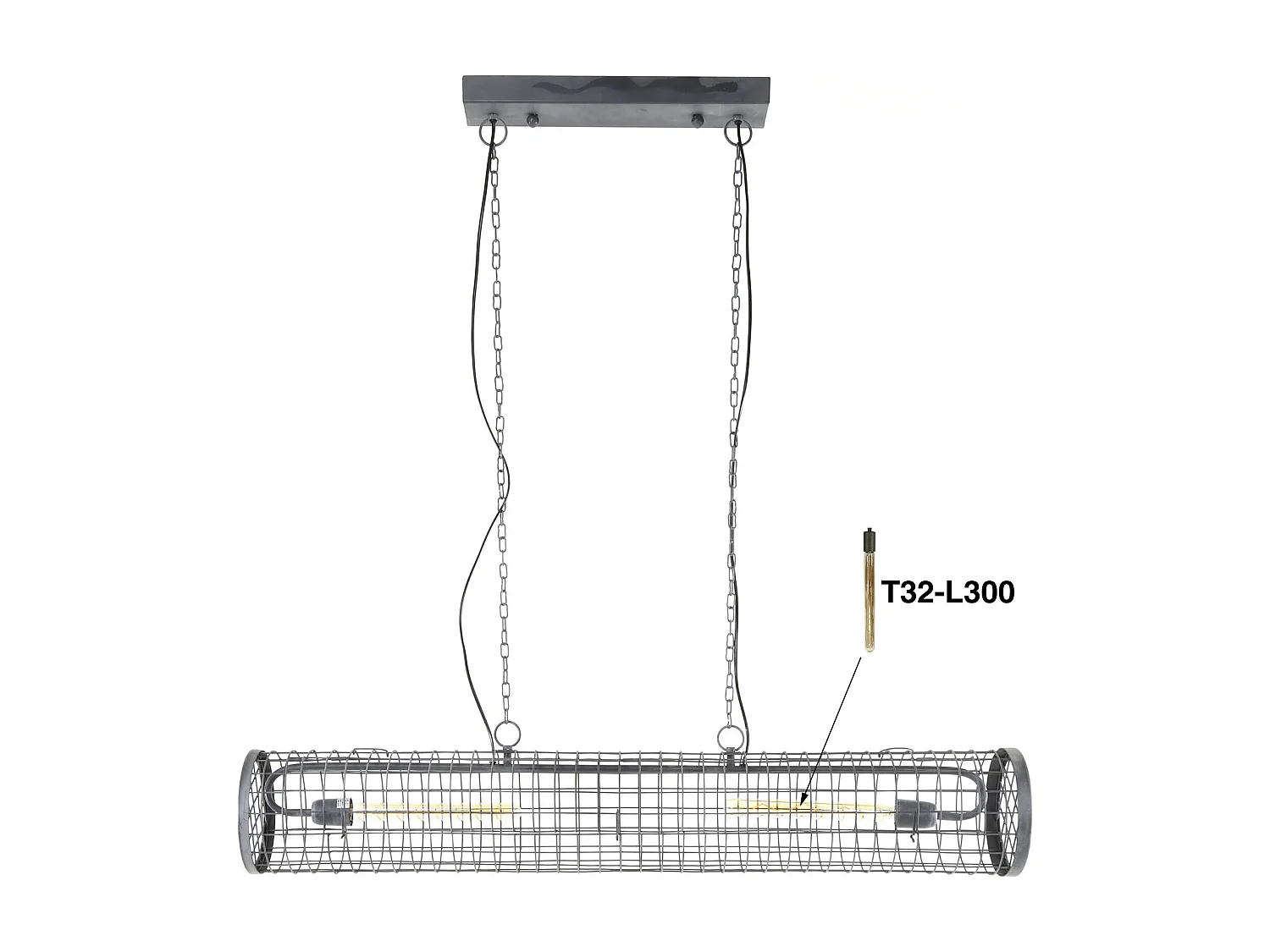 Lámpara colgante - Ø20 cm Lámpara colgante cilíndrica - Industrial - Malla