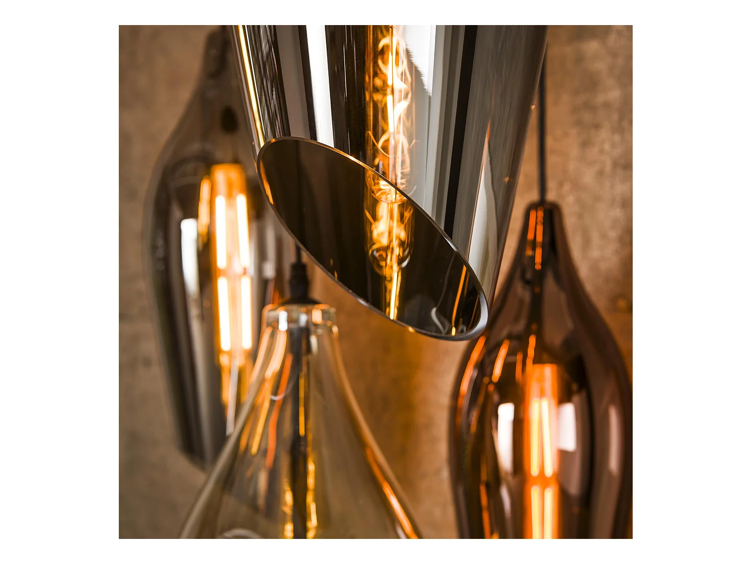 Suspension 5L Stepped Cocoon Mix Verre - Noir