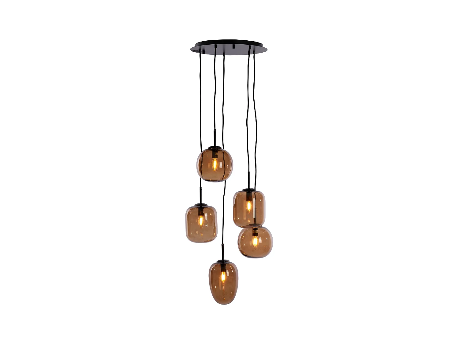 Hanglamp MEZZA - Ø45x23cm - Bruin