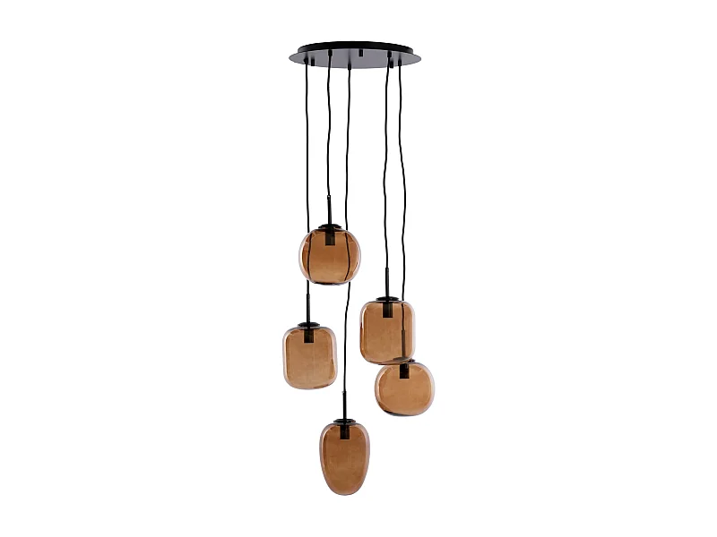 Lámpara colgante MEZZA - Ø45x23cm - Marrón