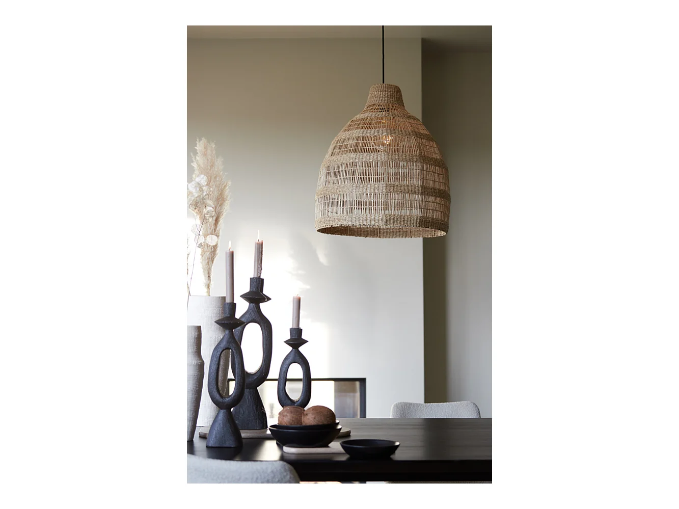 Hängelampe SAGAR - Ø50x57cm - Braun