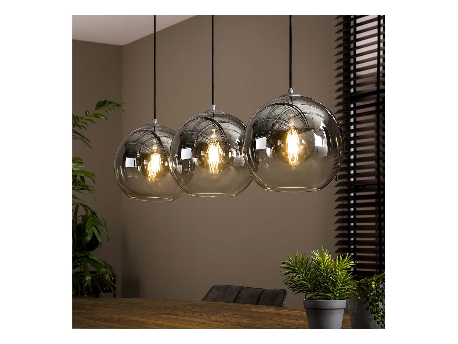 Suspension Bubble Shaded - 3 lampes - Industriel