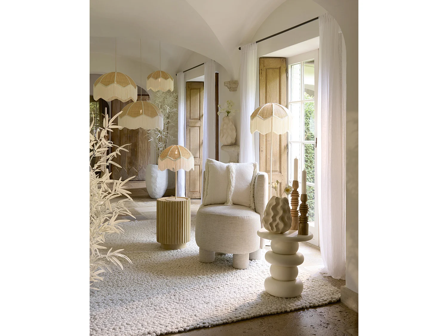 Lampe à suspension MALACIA - Ø40x33cm - Marron