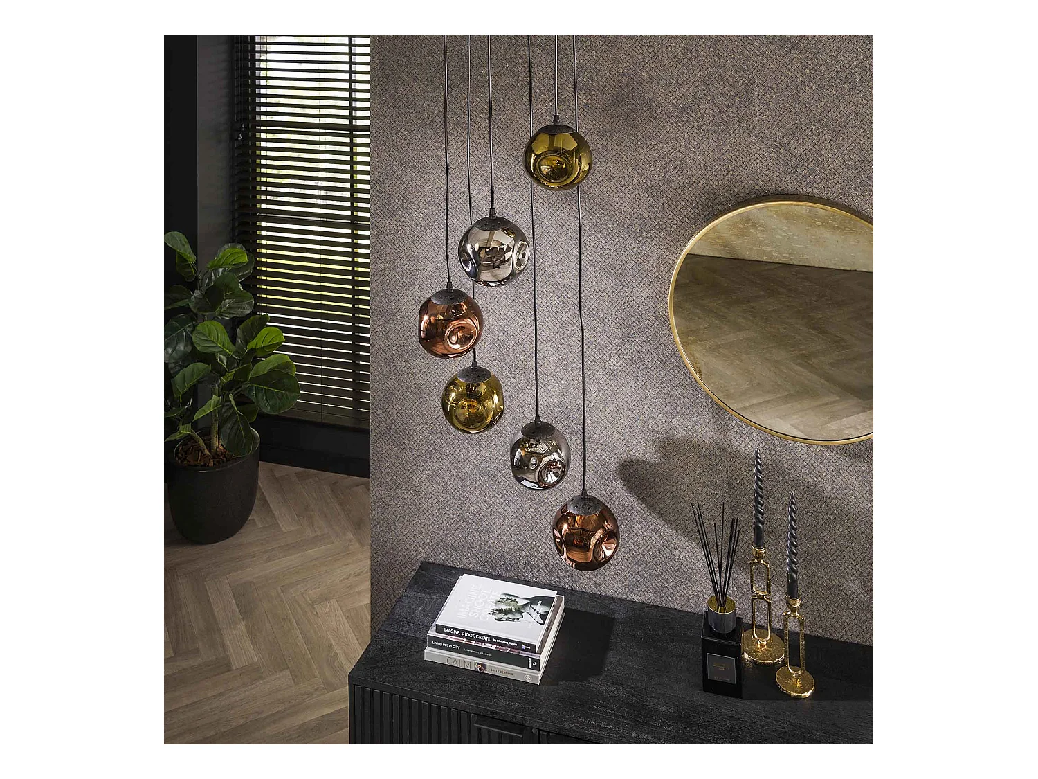 Pendelleuchte 6L Stellar - Arctic Black