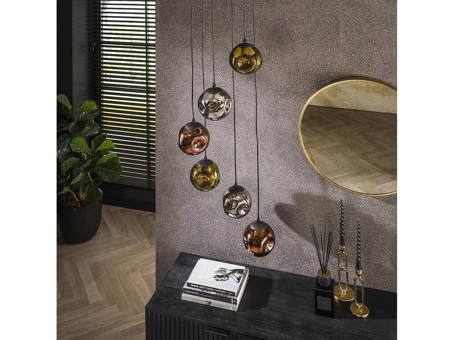 Hanglamp 6L Stellar - Artic Zwart