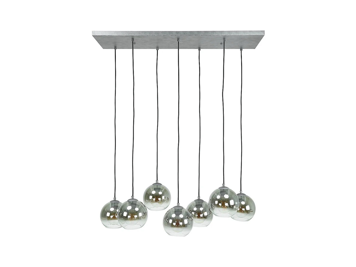 Suspension Bubble Shaded - 7 lampes - Industriel - Gris/Noir