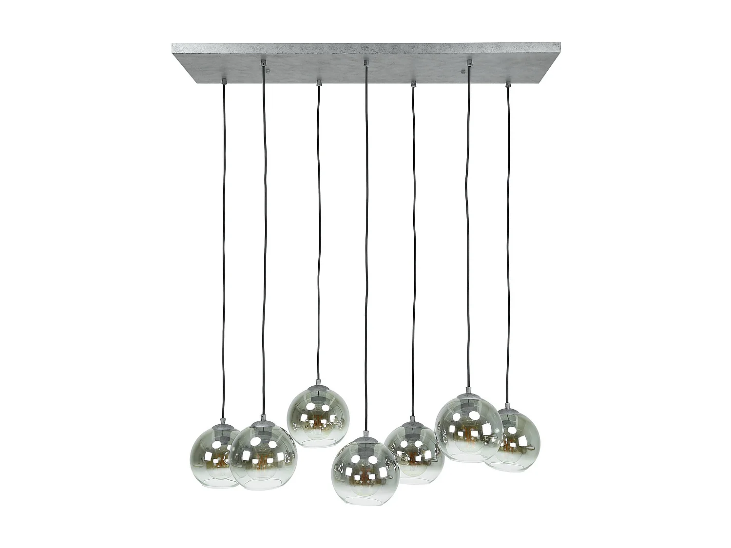 Lámpara colgante Bubble Shaded - 7 lámparas - Industrial - Gris/Negro