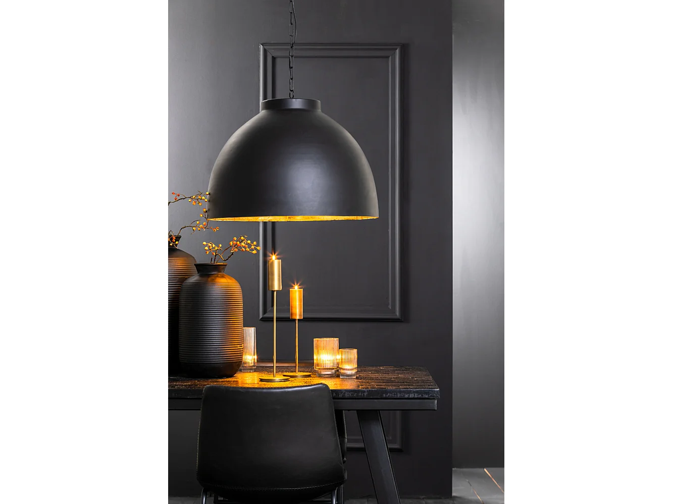 Suspension KYLIE - Ø60x42cm - Noir