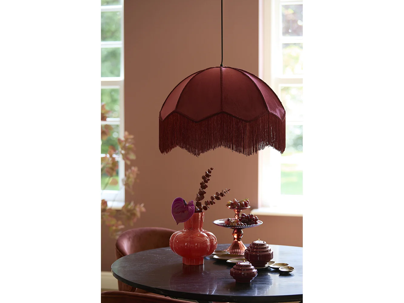 Pendelleuchte MALACIA - Ø50x38cm - Rot