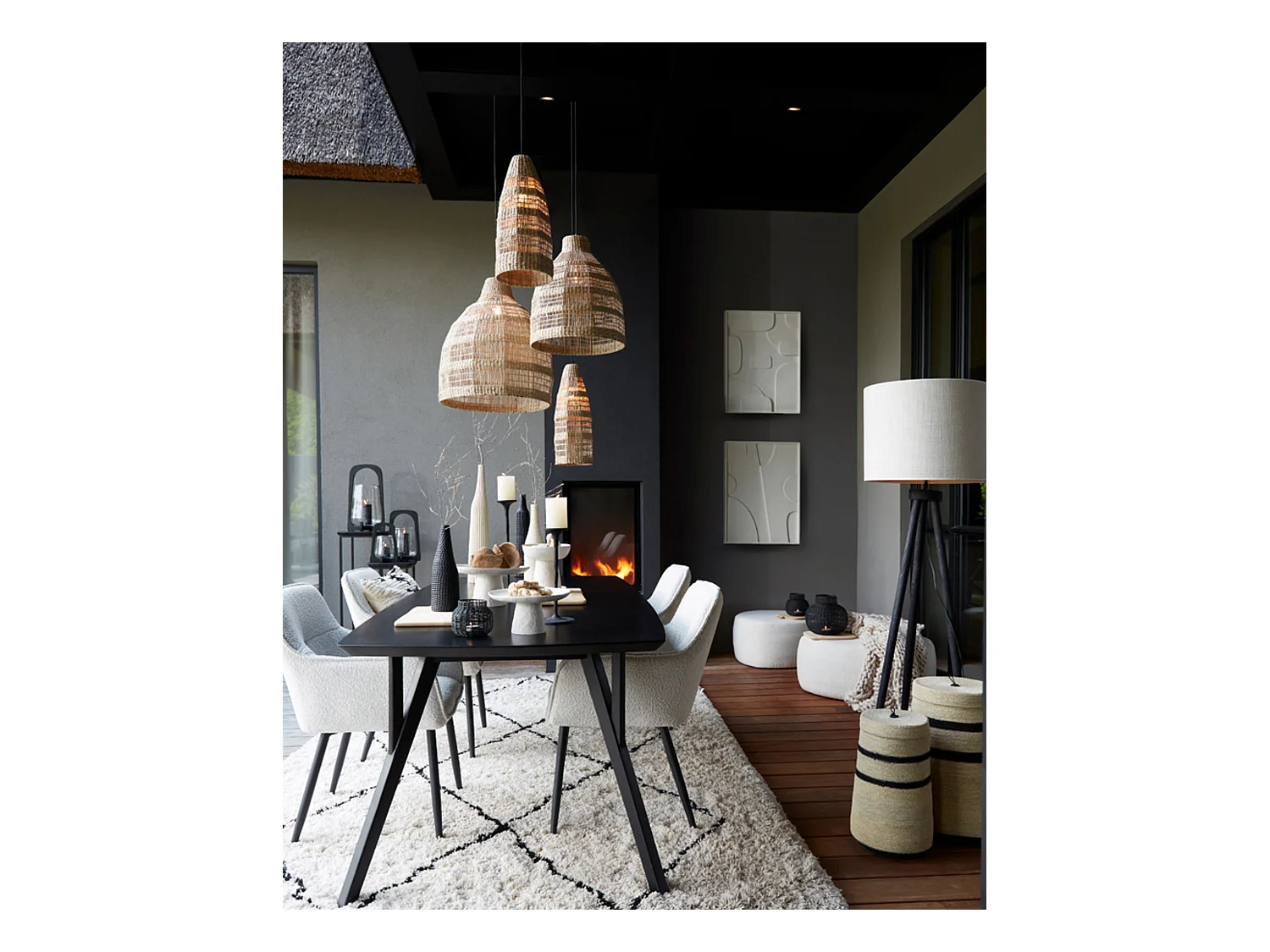 Suspension LATIKA - Ø45x30cm - Marron