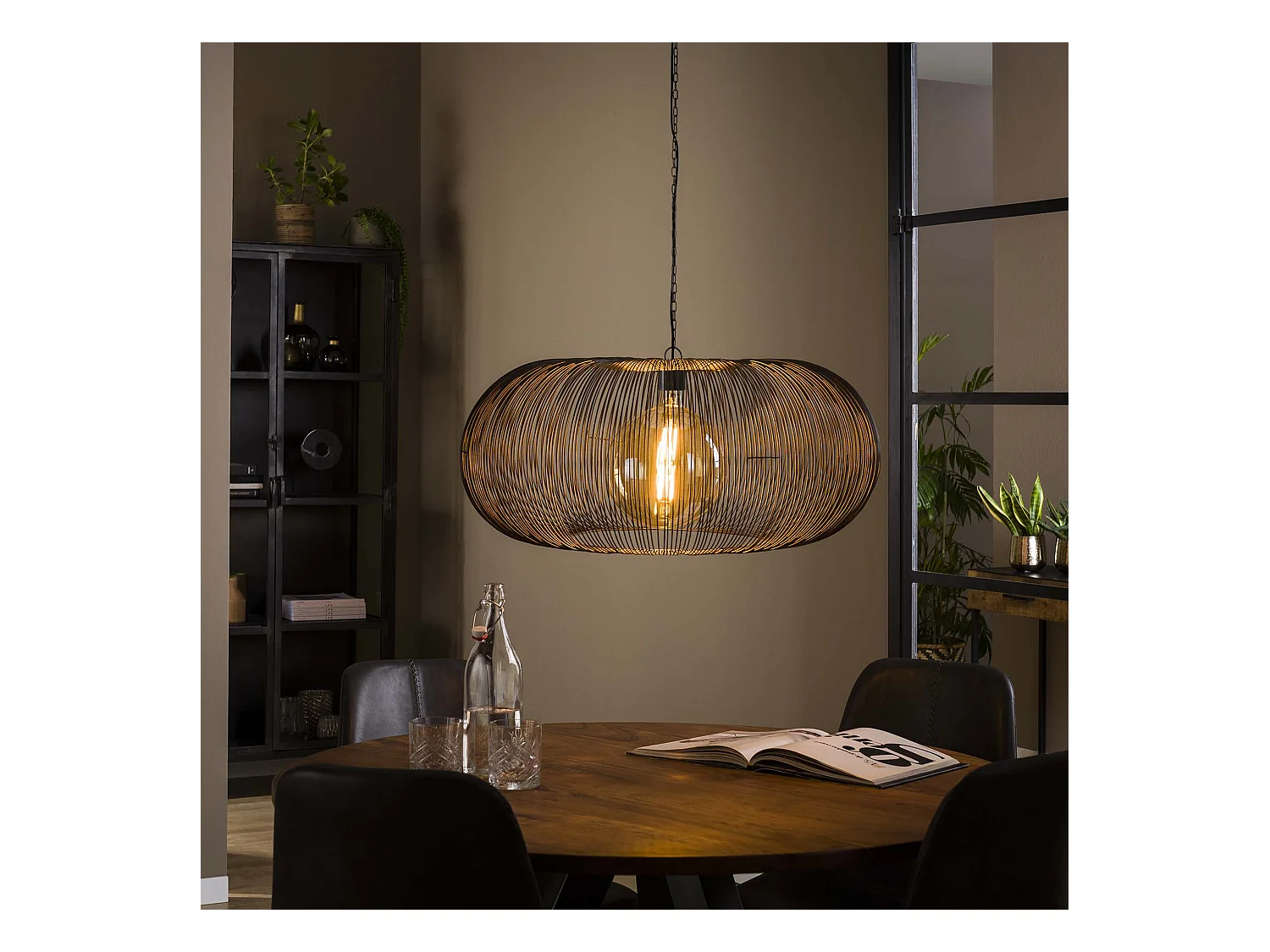 Suspension Copper Twist - Nickel Noir - Industriel - 70x70x150