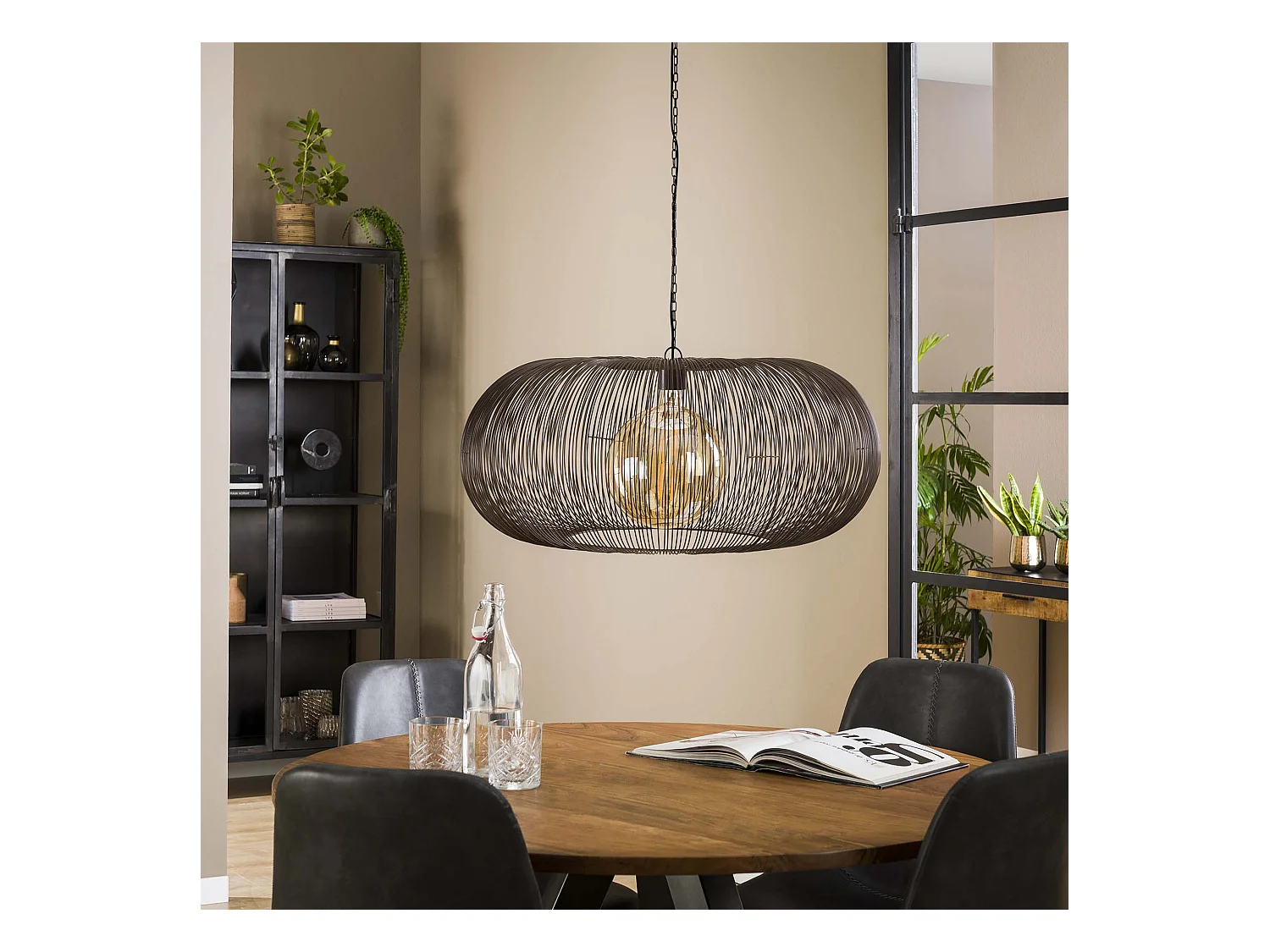 Suspension Copper Twist - Nickel Noir - Industriel - 70x70x150
