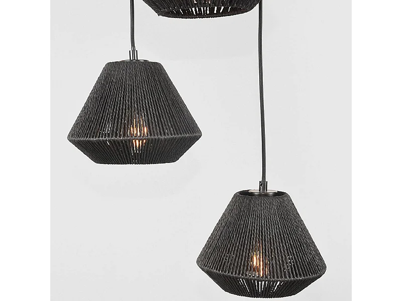 Hanglamp Ibiza Diamond - 3-Lichts - 30x30x150cm - Zwart
