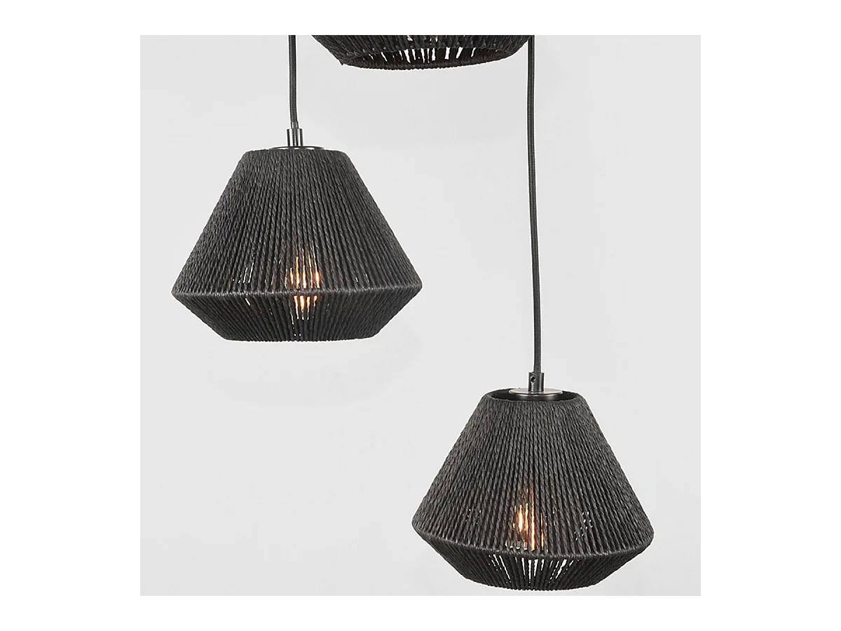 Hängelampe Ibiza Diamond - 3-flammig - 30x30x150cm - Schwarz