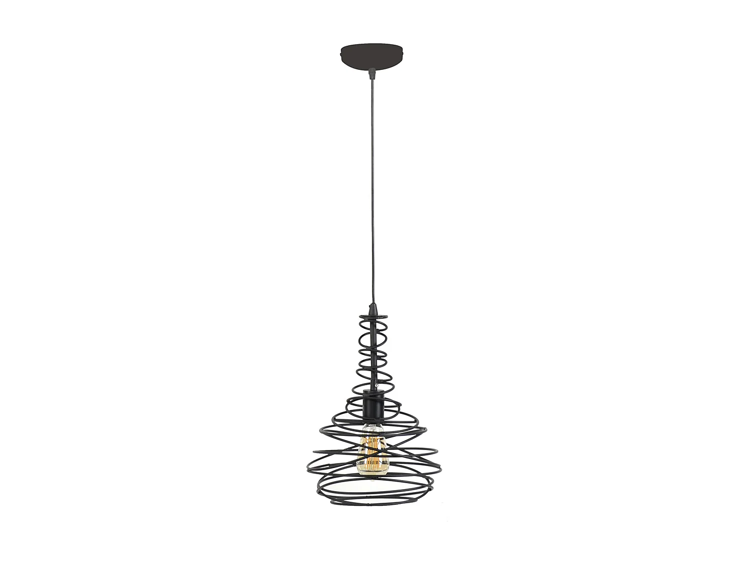 Suspension - 1 lampe - Ø25 - Cône Spirale